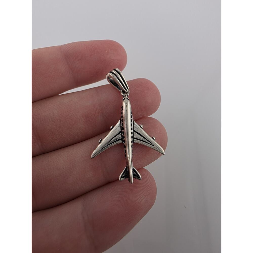 Sterling Silver 925 Plane Pendent - image 3